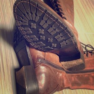 Frye Lace Up Knee Hi Riding/Combat Boot